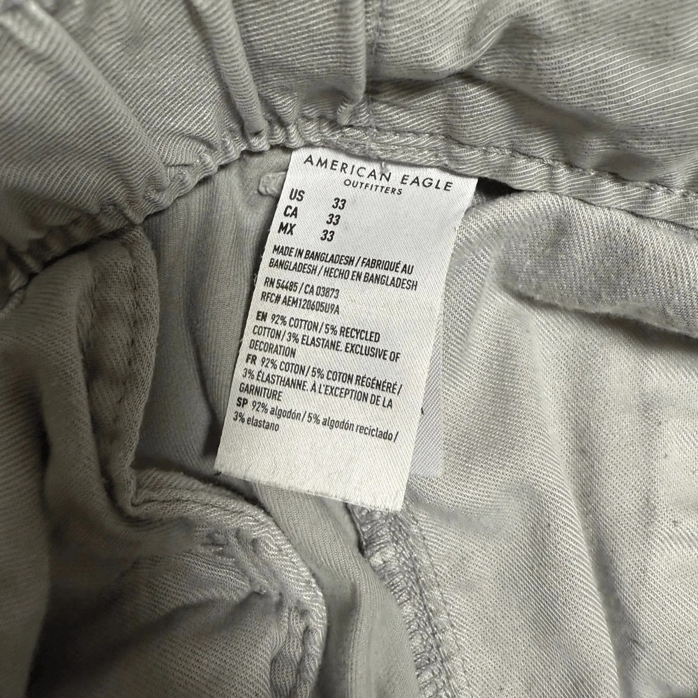 American Eagle Mens Flex Classic Shorts Size 33 Gray Chino Flat Front - Picture 5 of 9